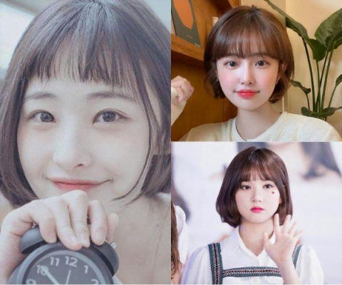 Tóc ngắn mái ngố cho mặt tròn đáng yêu